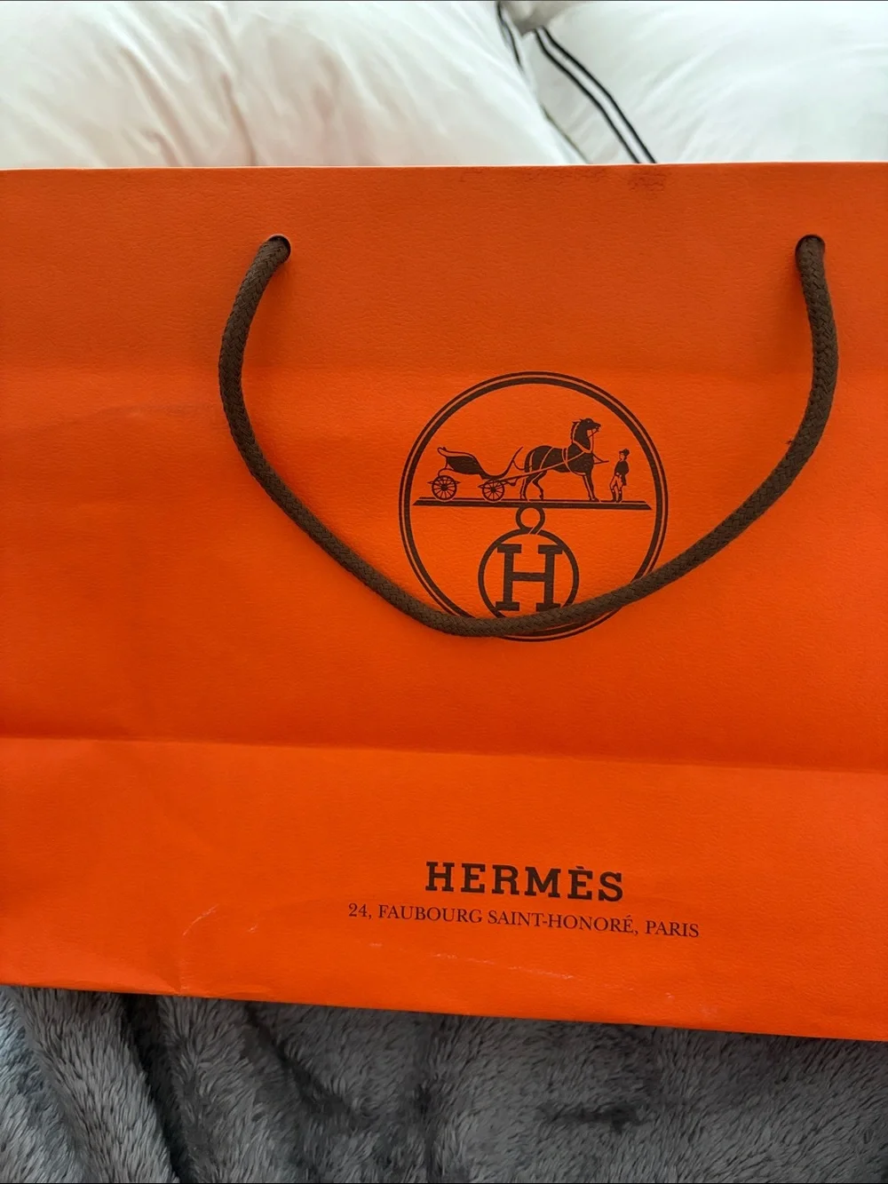 Hermes Shopping Bag with Brown Rope Handles